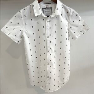 Boys Denim & Flower button-down collar Shirt